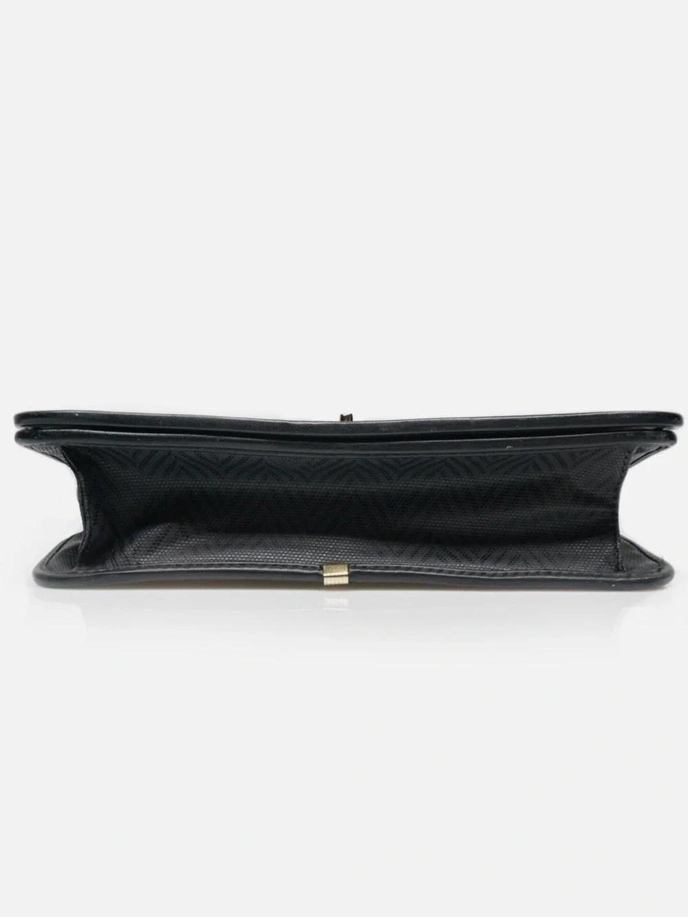 MARK CROSS Black Signature Herringbone Motif Bag with Leather Top-Handle
